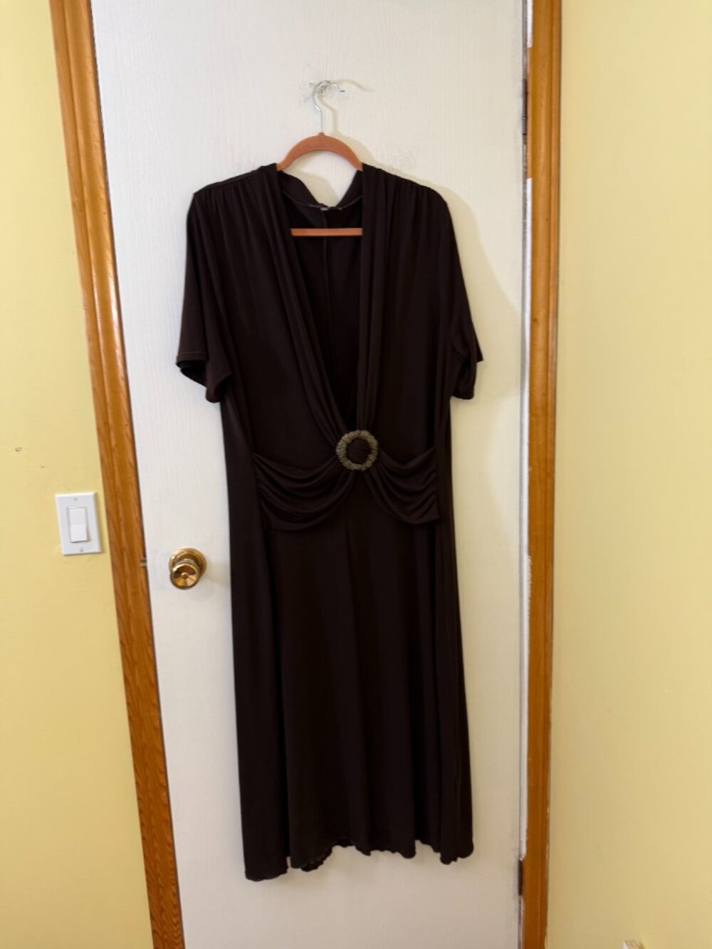Addition Elle Plus Size Y2K Brown Ring Detail Midi Dress Size 20 - Picture 2 of 5
